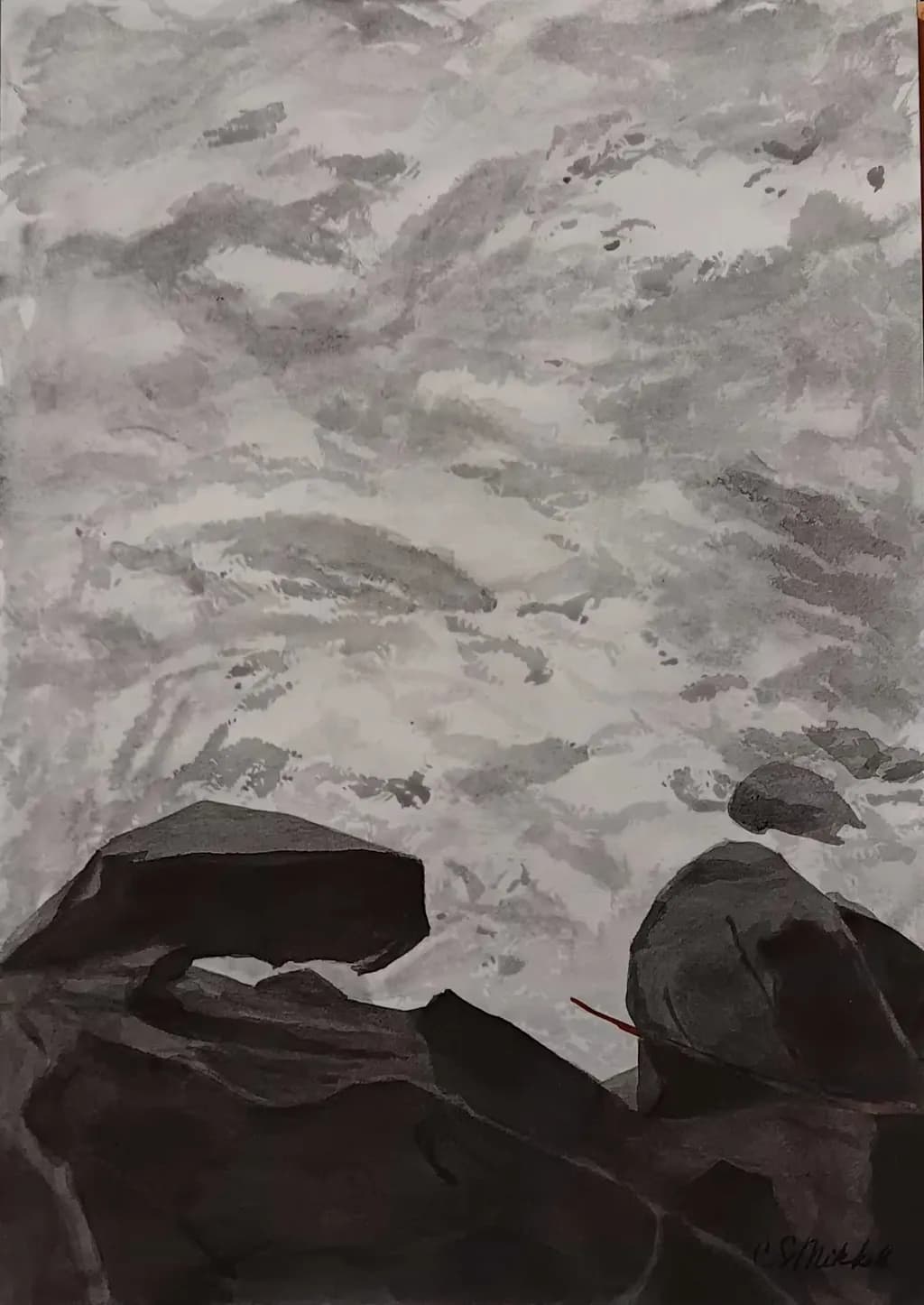 Monochrome Mountain Clouds