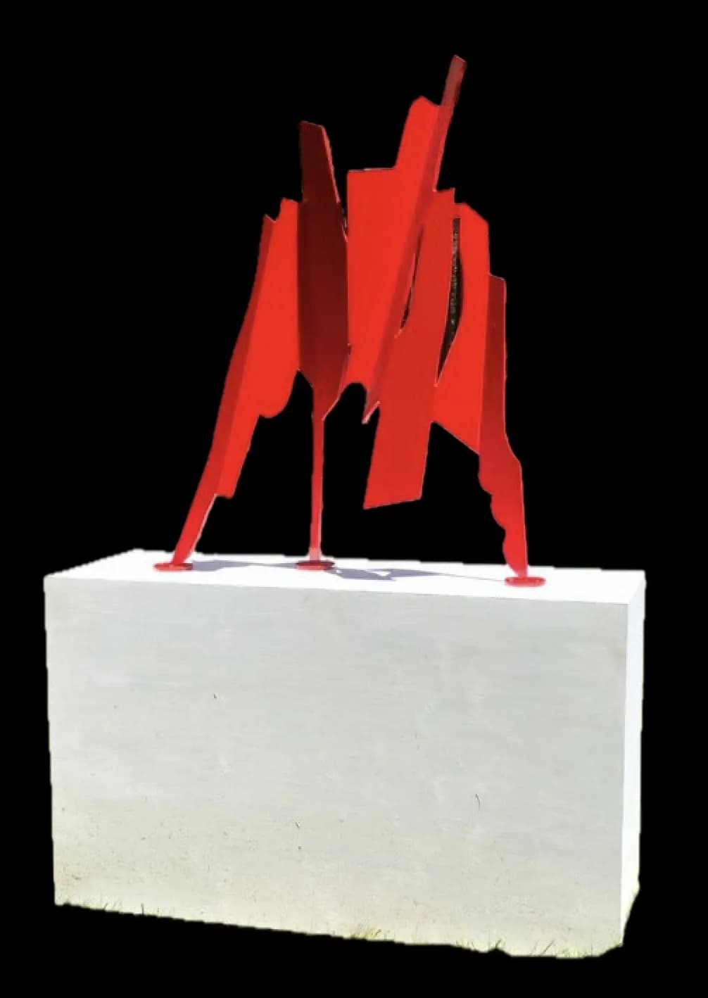 Red Geometric Sculpture