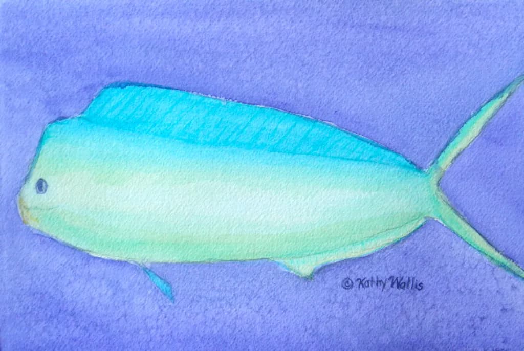Serene Waters: A Gentle Dance of Colorful Fish in Watercolor Elegance