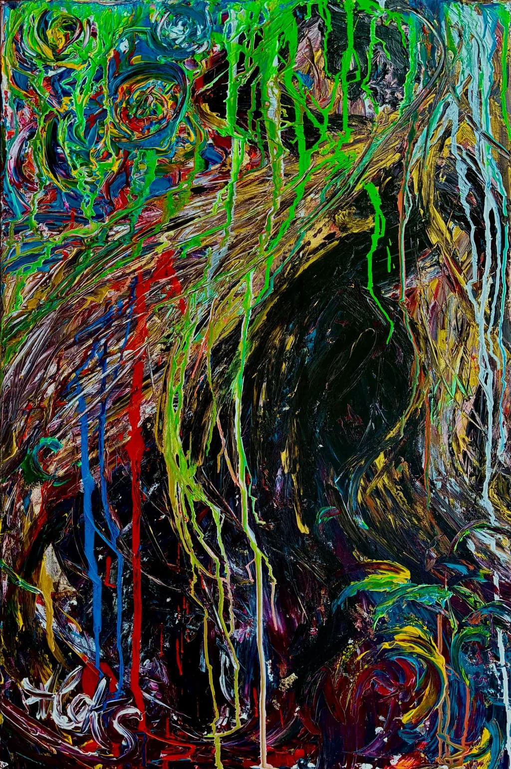 Vibrant Chaos: A Dance of Color and Emotion