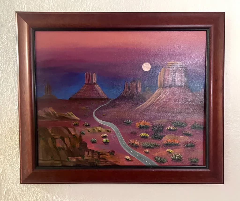 Moonlit Desert Road