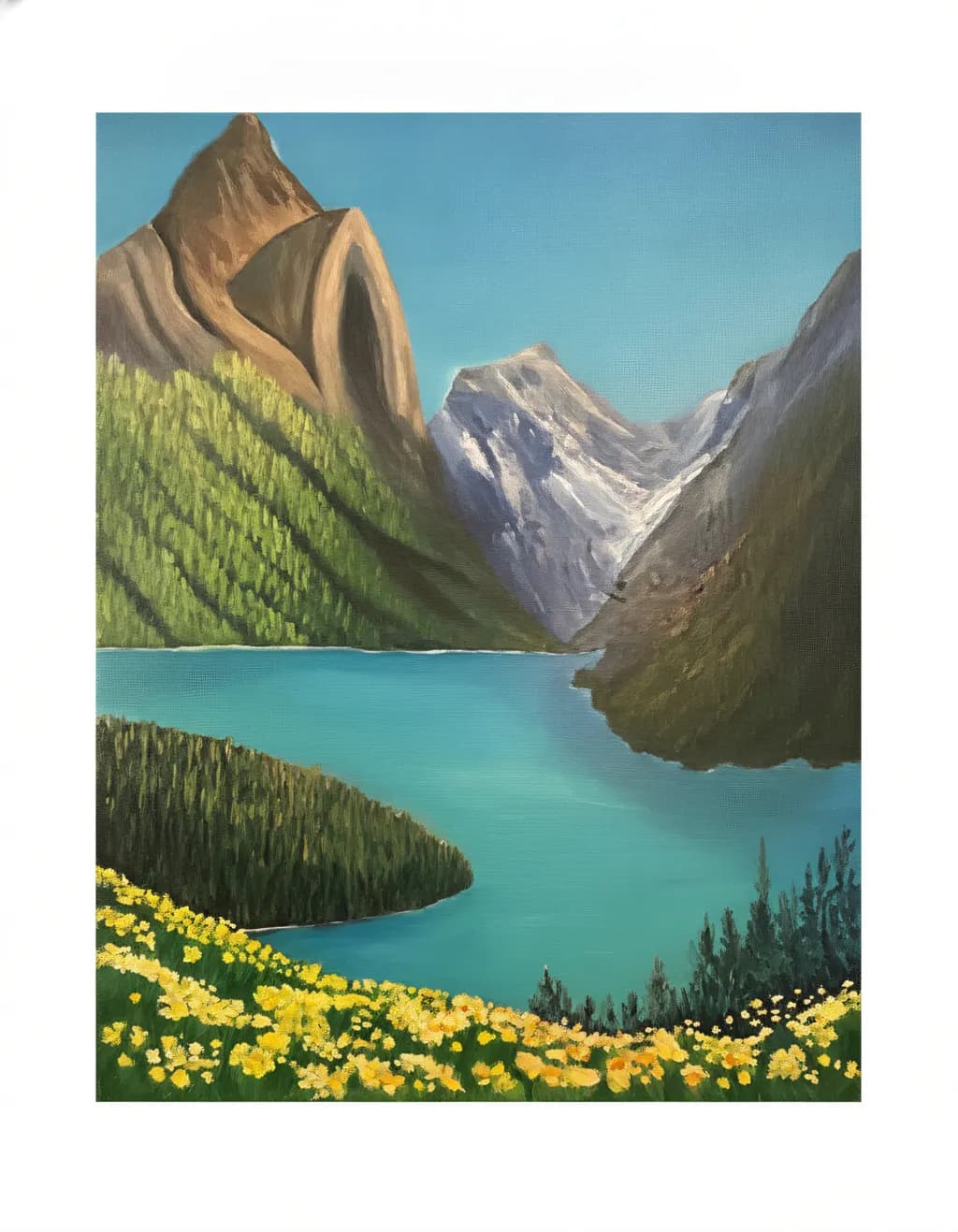Alpine Lake and Wildflowers