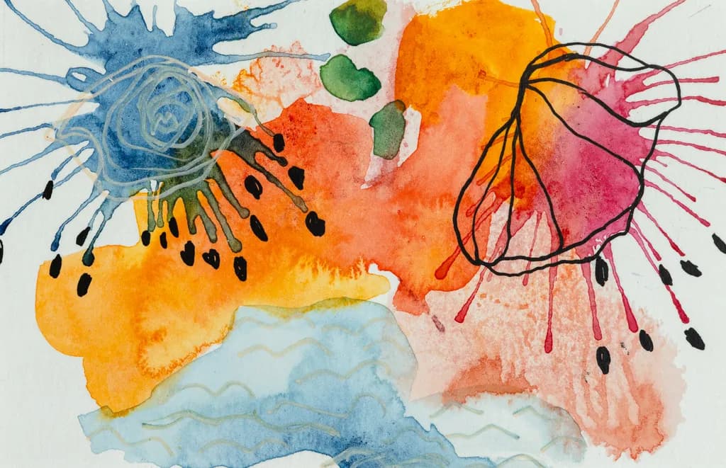 Vibrant Whispers: A Dance of Color and Form in Watercolor Art