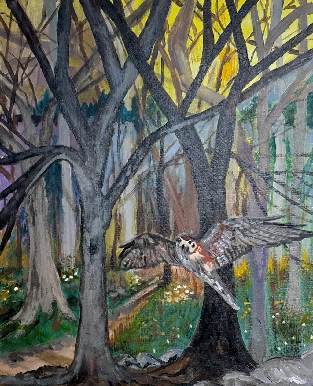 Whispers of the Forest: An Owl's Flight Through the Trees