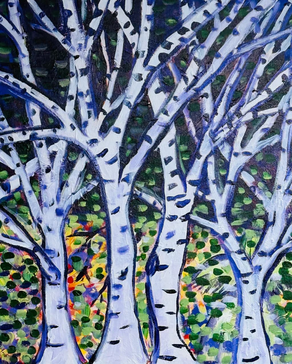 Whispers of the Birch: A Vibrant Dance of Nature's Palette