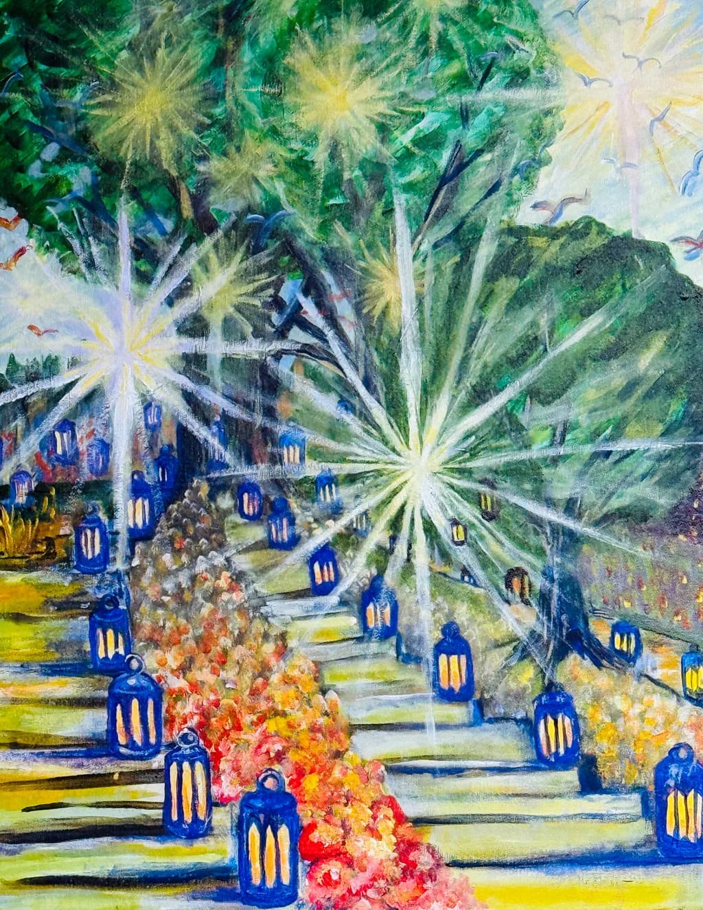 Whispers of Light: A Journey Through Lantern-Lit Pathways in Nature's Embrace