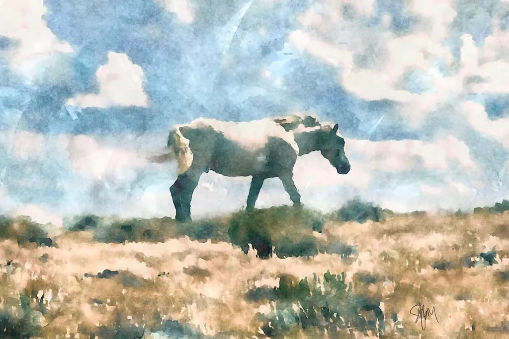 Whispers of the Wild: A Serene Horse in a Dreamy Landscape