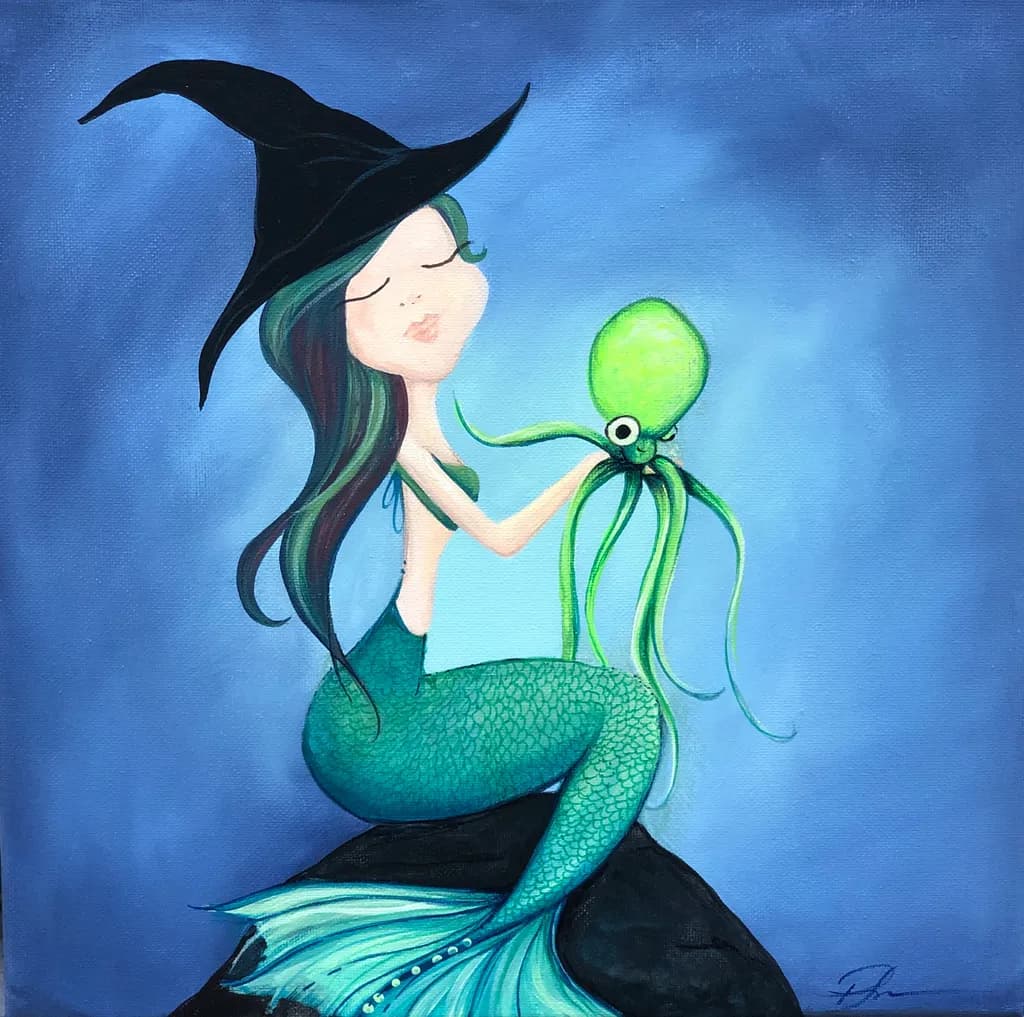 Mermaid's Enchantment: A Whimsical Bond with an Octopus Companion