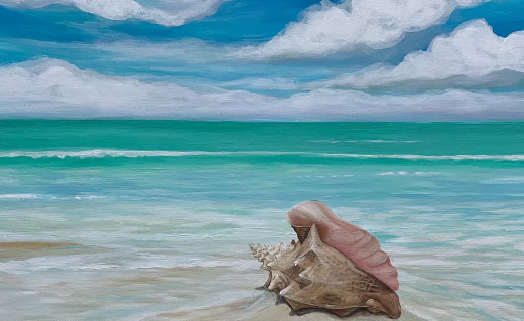 Whispers of the Ocean: A Shell's Tale Under the Sky