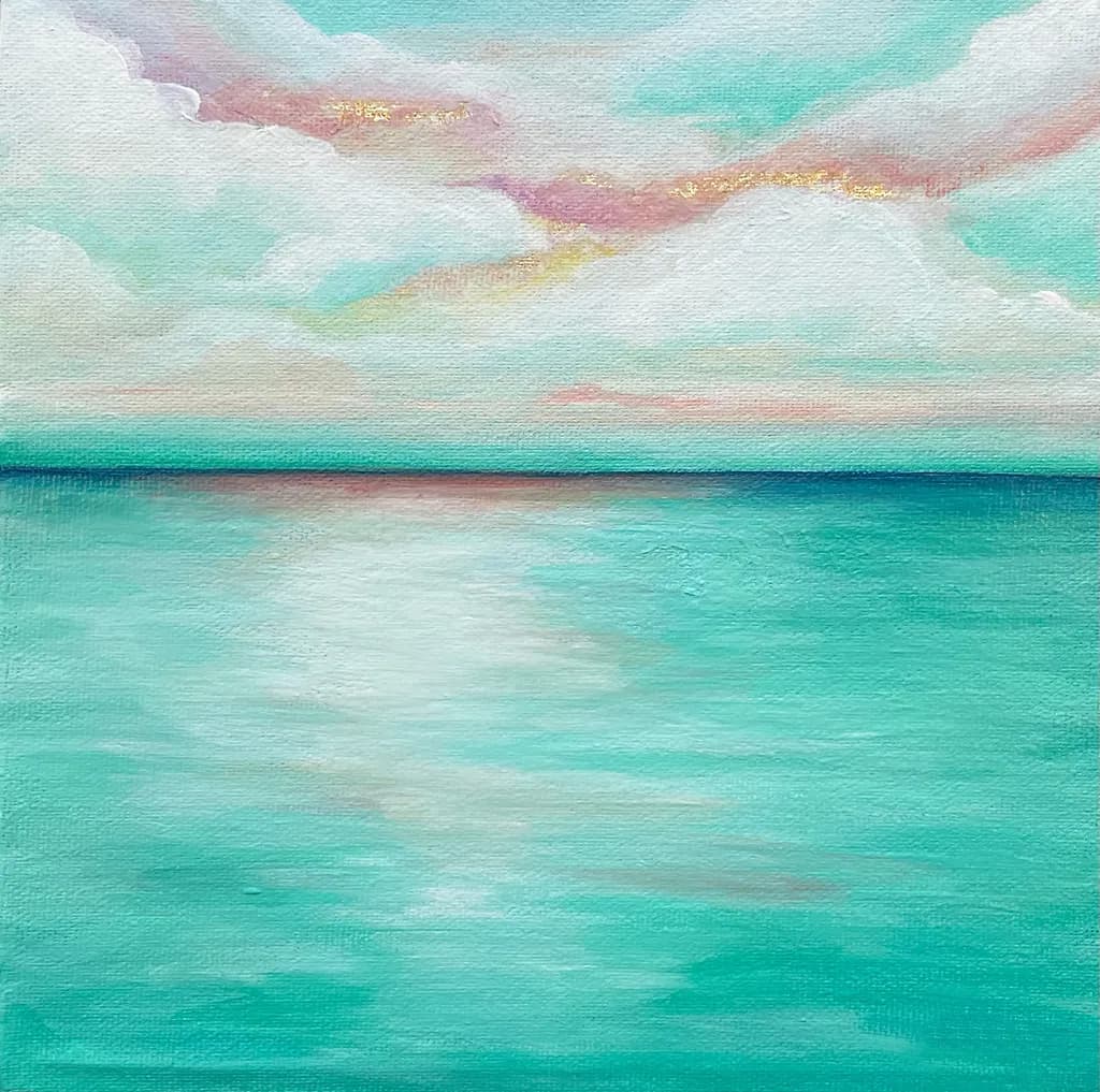 Whispers of Tranquility: A Dance of Blue and Cloud Over Water