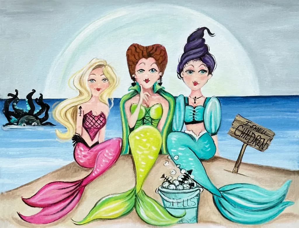 Mermaid Mischief: A Whimsical Beach Gathering of Playful Sirens