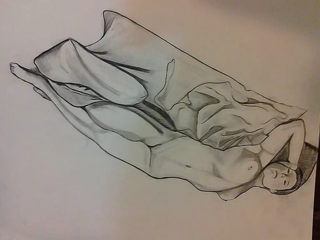 "Embrace of Serenity: A Dance Between Form and Fabric"