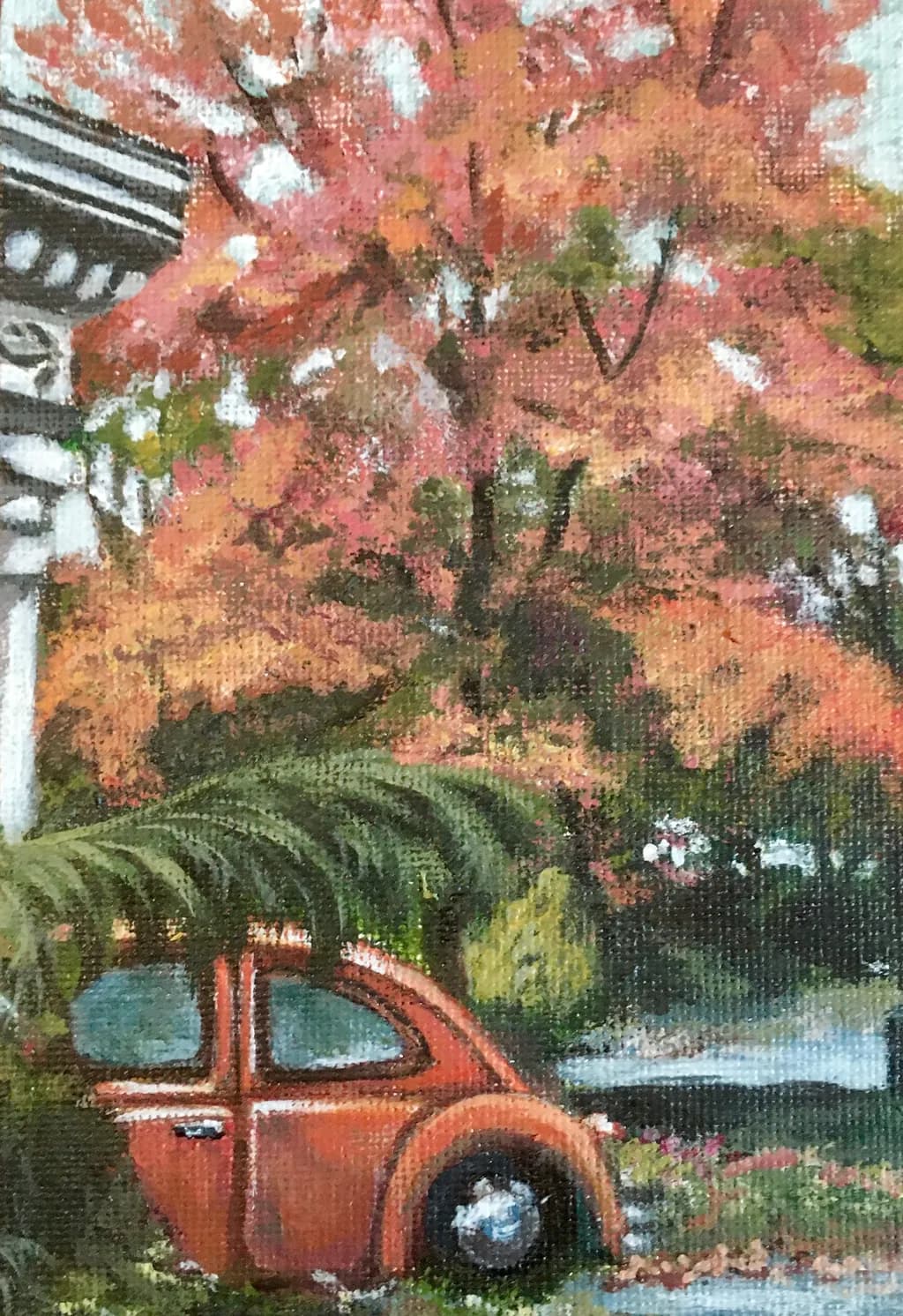 Autumn's Embrace: A Vintage Journey Through Colorful Leaves and Memories