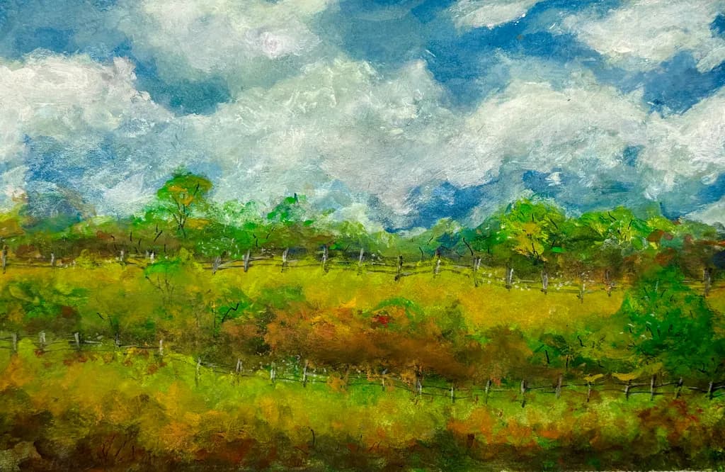 Whispers of Nature: A Vibrant Landscape Under a Cloudy Sky