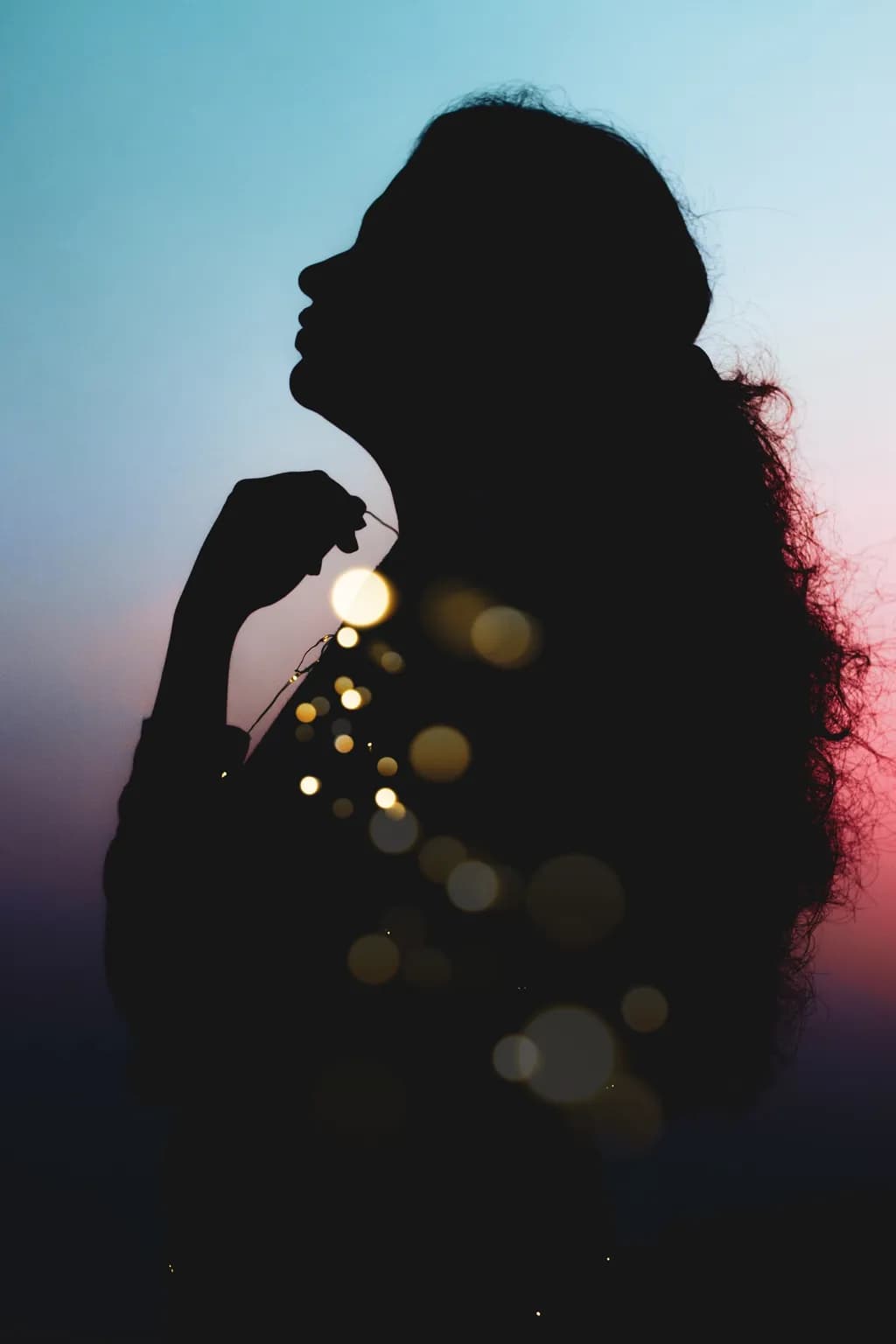 Whispers of Light: A Silhouette in Twilight Dreams