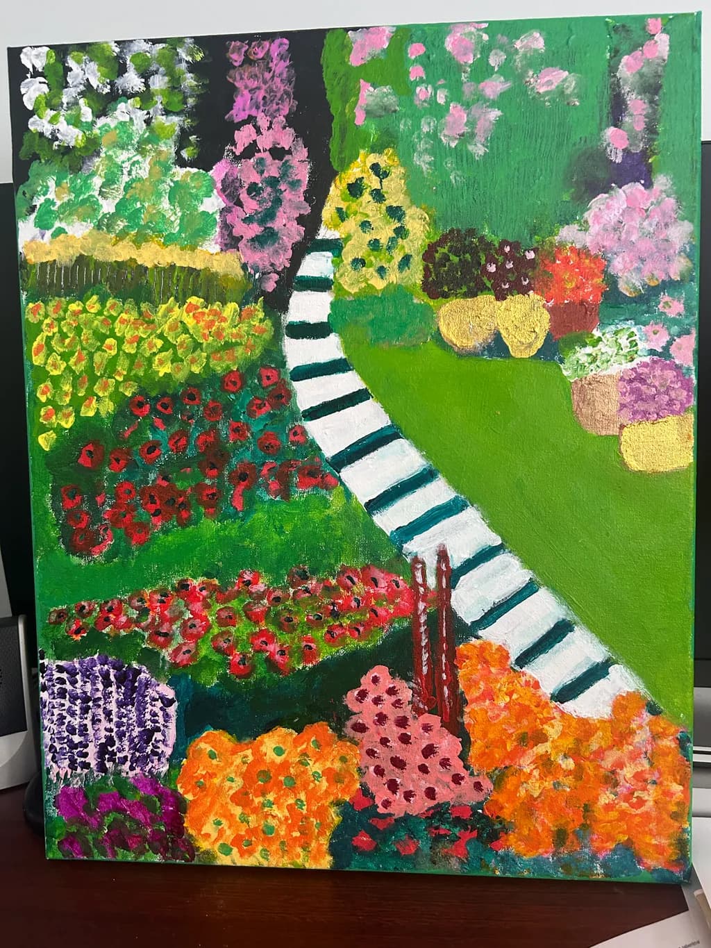 Whispers of Color: A Vibrant Garden Pathway in Bloom