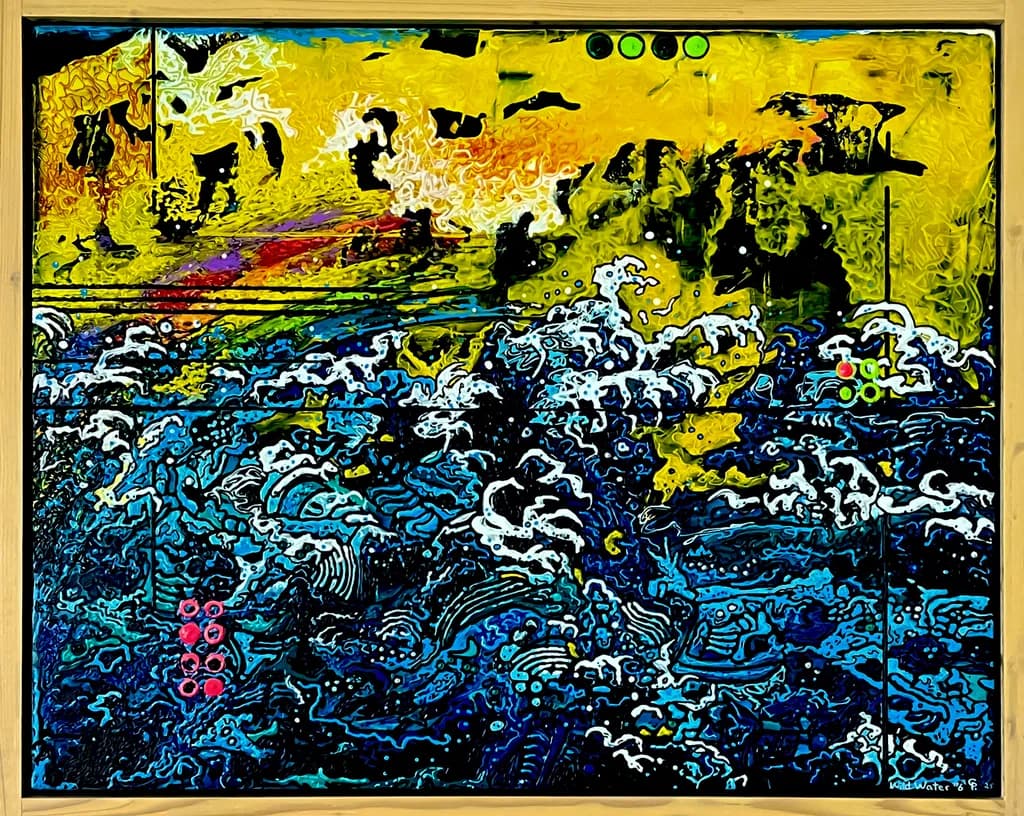 Vibrant Energy: An Abstract Dance of Texture and Contrast in Fluid Motion
