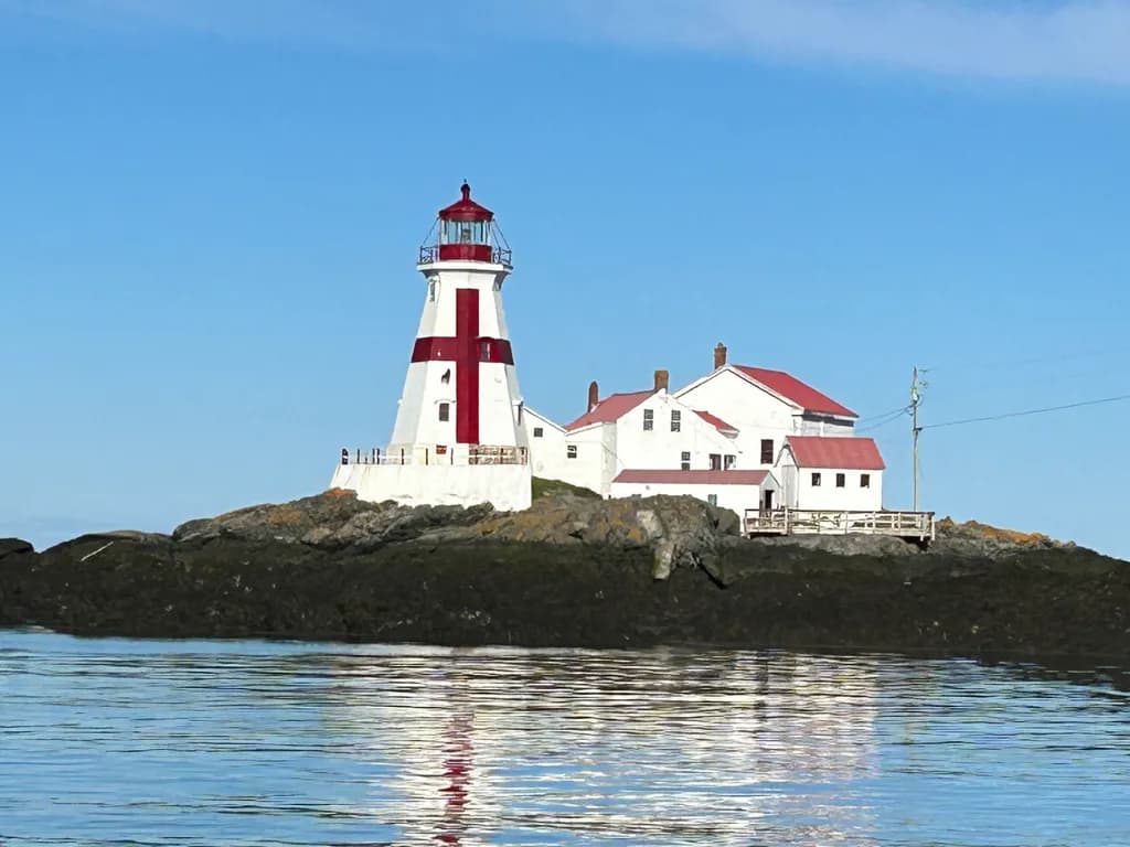 Guiding Light: A Serene Lighthouse Reflection on Tranquil Waters