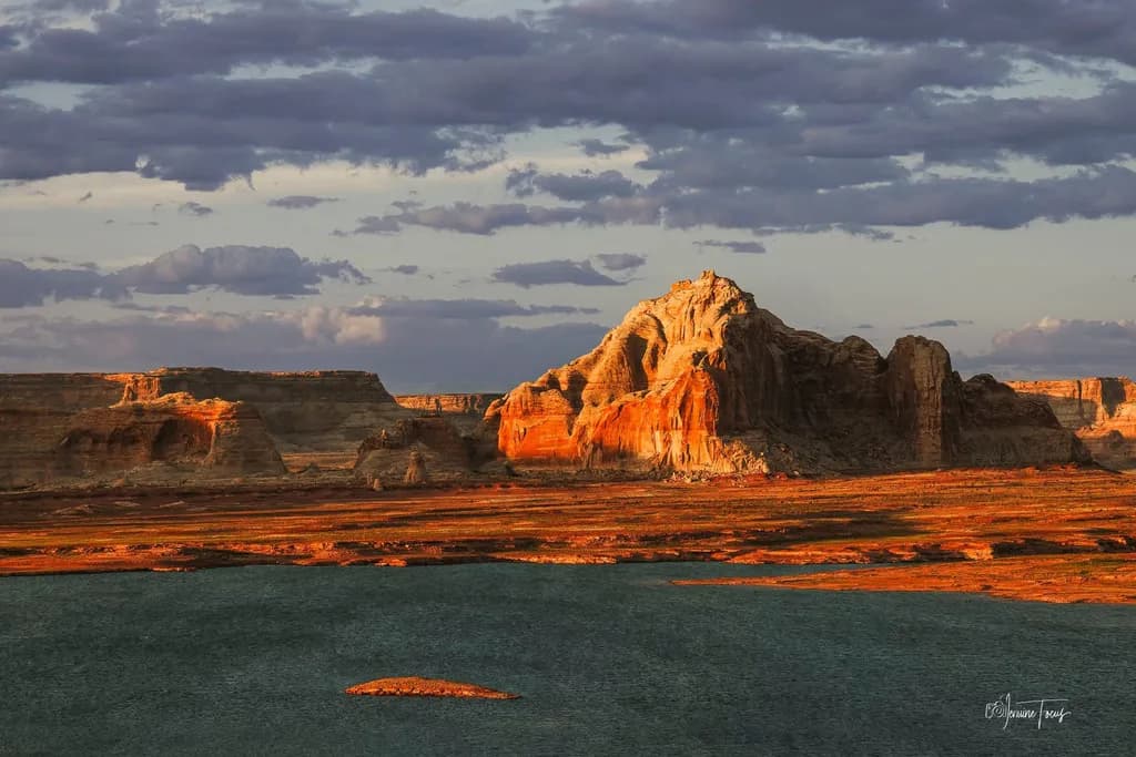 Desert Cliff at Sunset