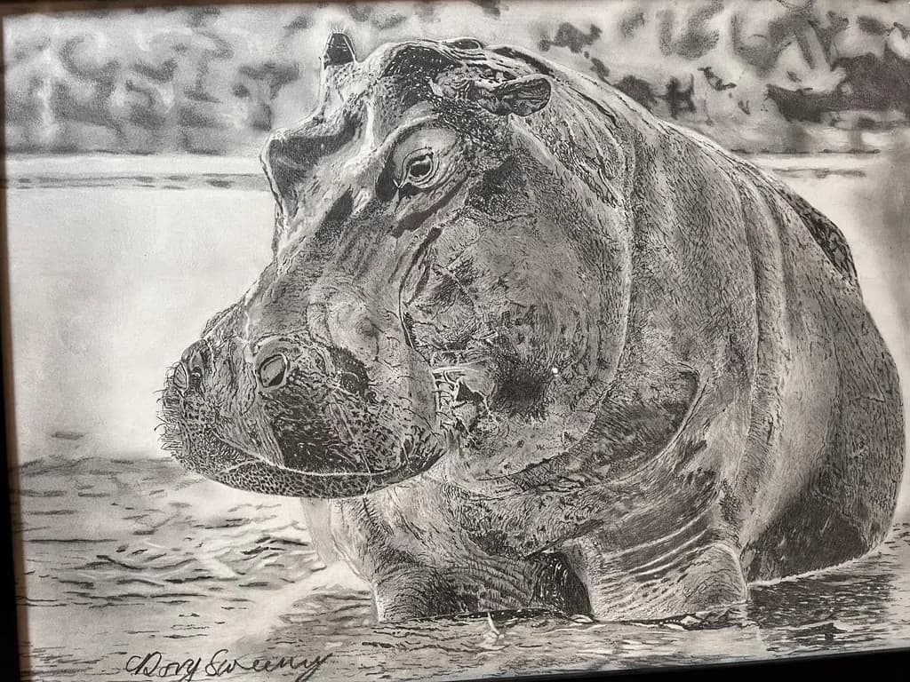 River Hippo Portrait