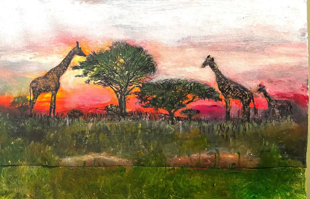 Giraffes at Sunset
