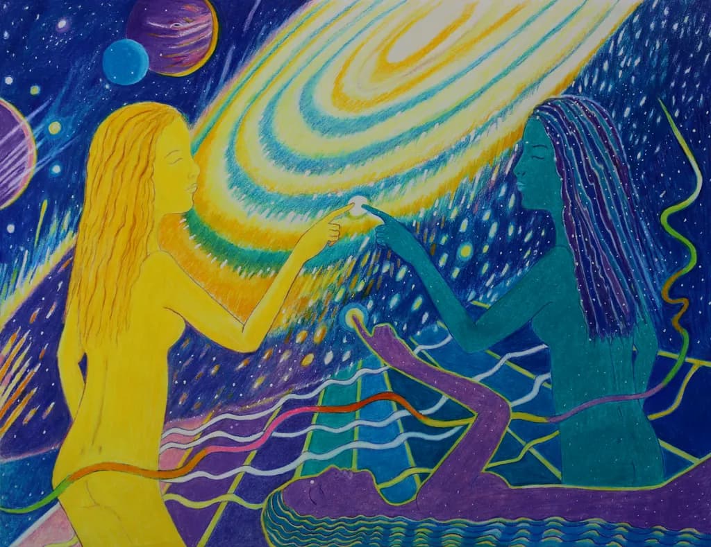 Cosmic Connection: An Ethereal Dance of Imagination and Spirituality