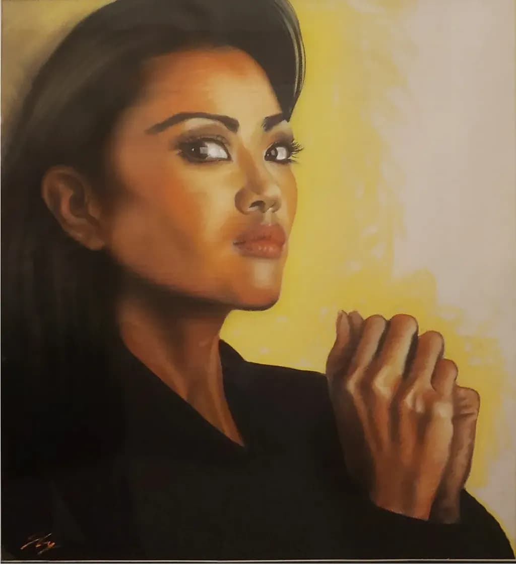 Whispers of Confidence: A Portrait of Grace and Strength
