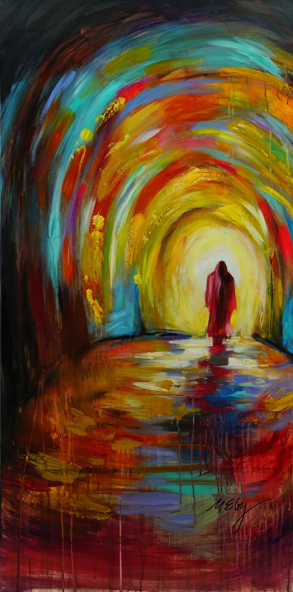 Ethereal Journey: Embracing Light and Color in a Vibrant Pathway