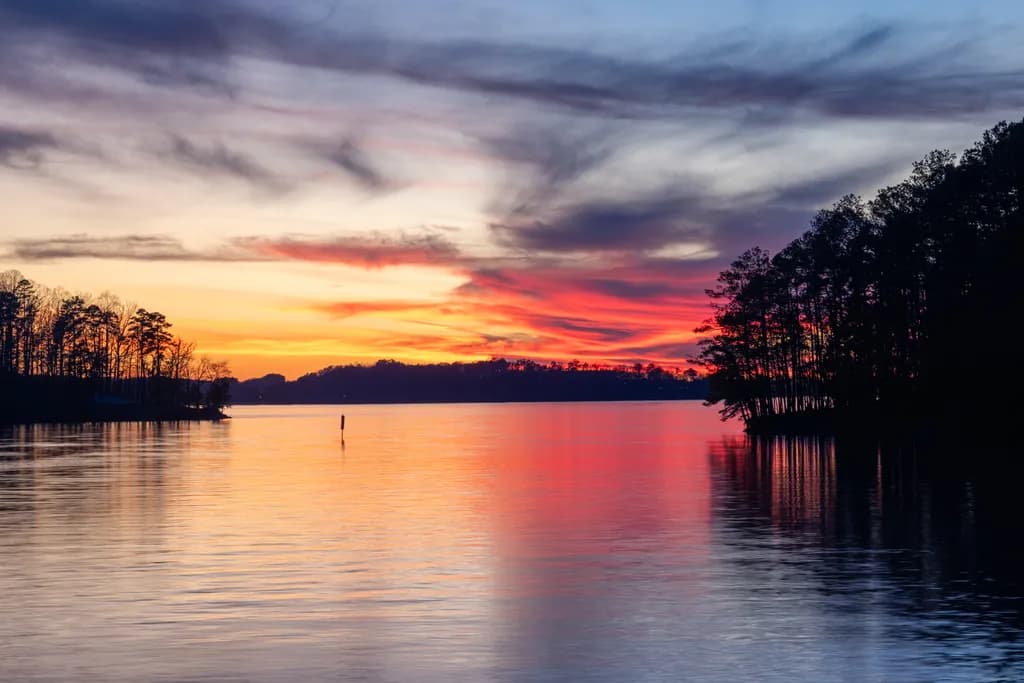 Whispers of Twilight: A Serene Sunset Over Tranquil Waters