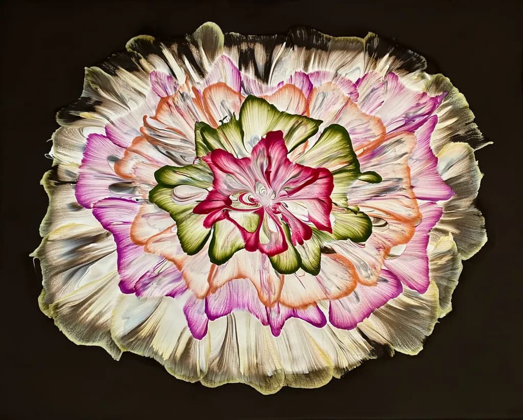 Vibrant Floral Symphony: An Abstract Celebration of Color and Texture