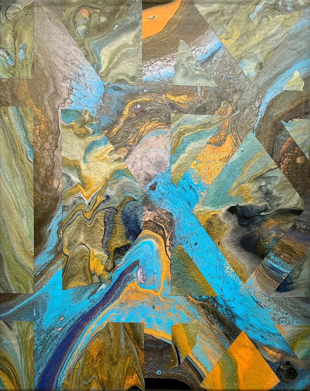 Vibrant Geometric Flow: An Abstract Journey Through Color and Texture