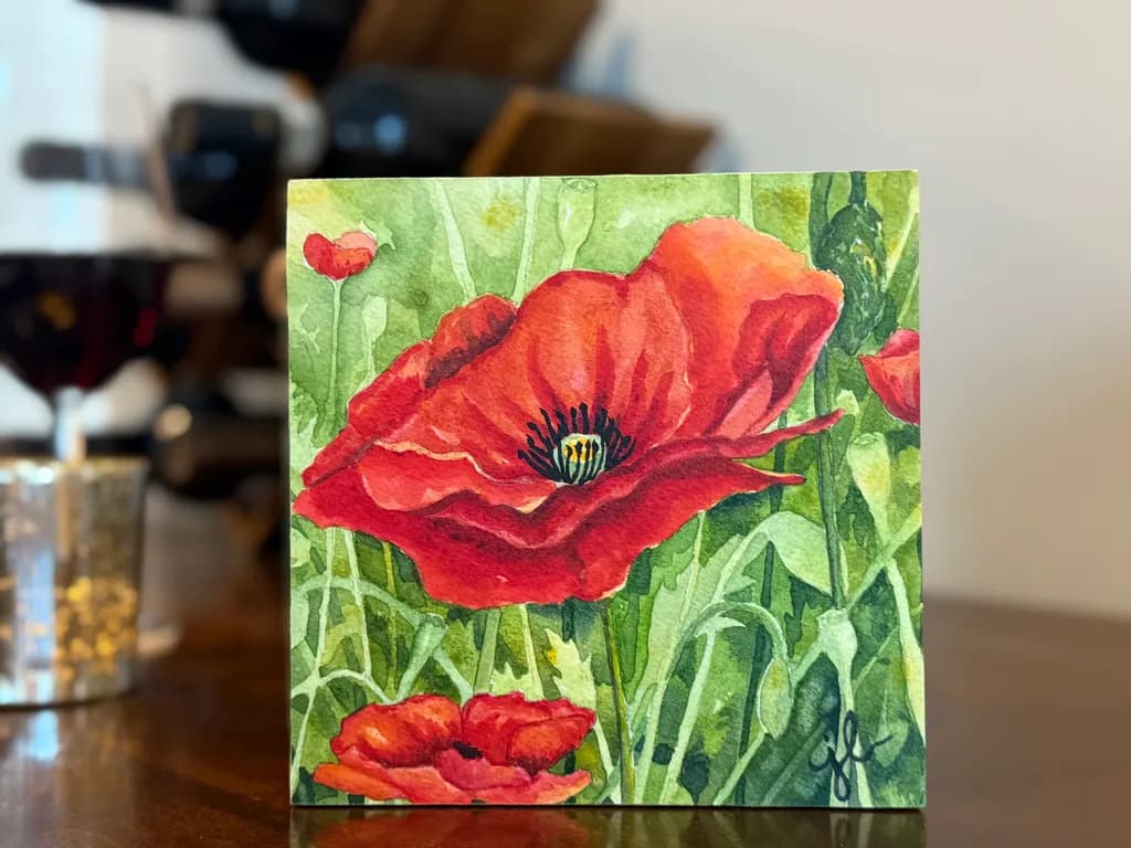 Stained Glass Poppies