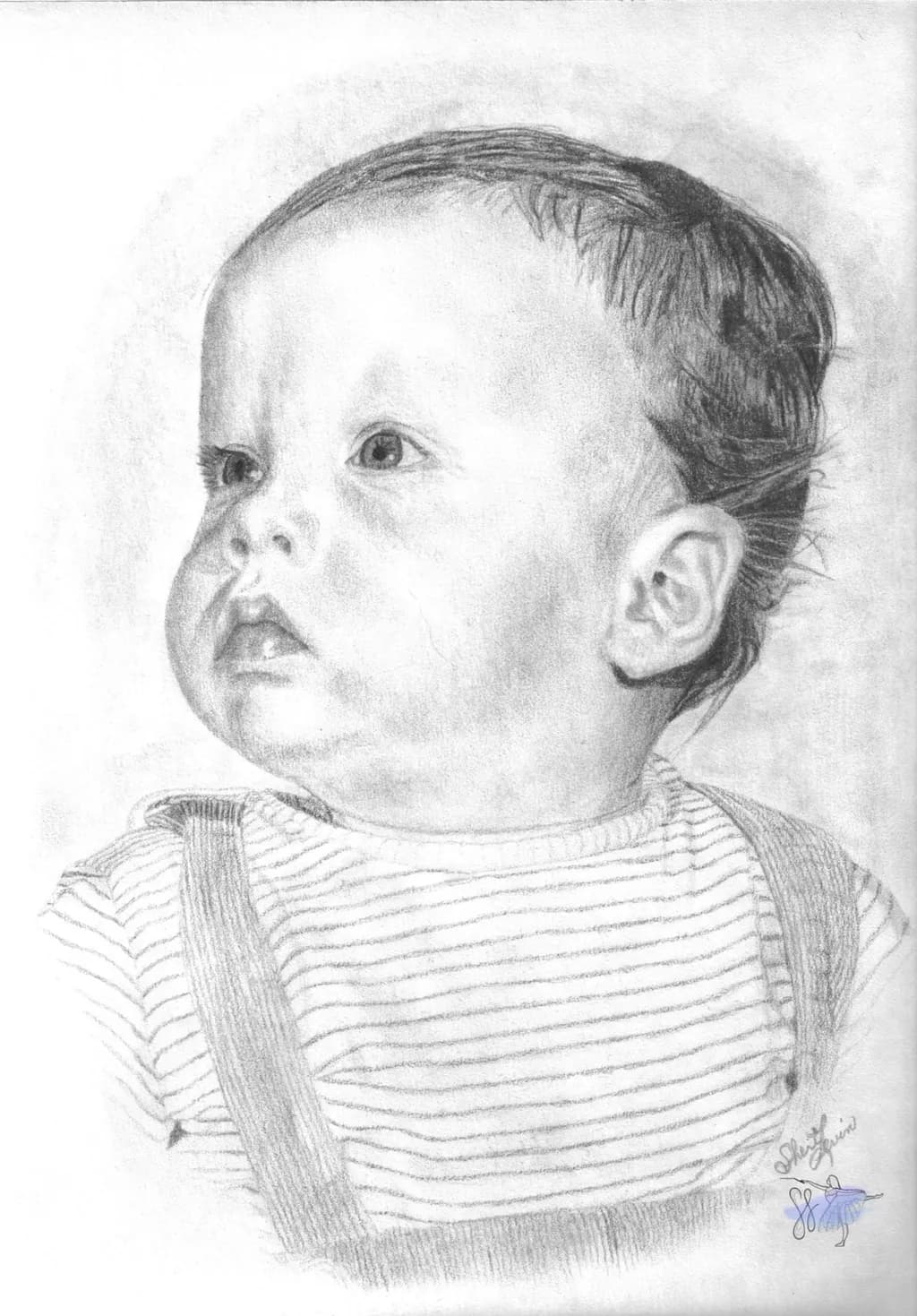 Whispers of Innocence: A Child's Portrait in Pencil Sketch