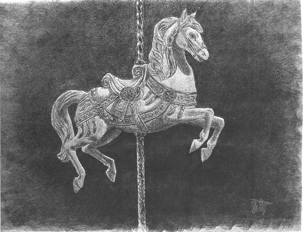 Whimsical Carousel Dreams: A Majestic Horse in Motion