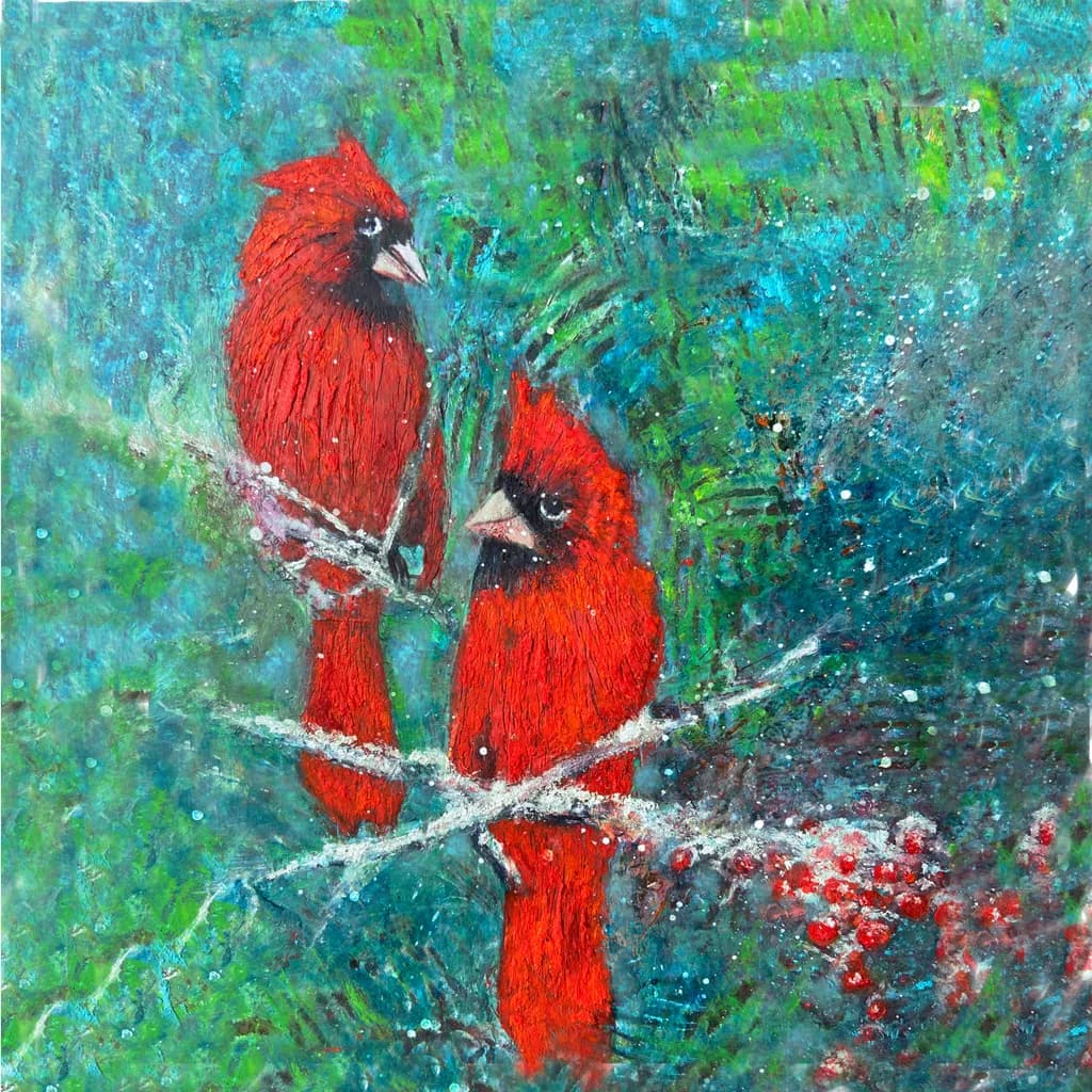 Cardinal Conversations: A Colorful Encounter in Nature's Palette