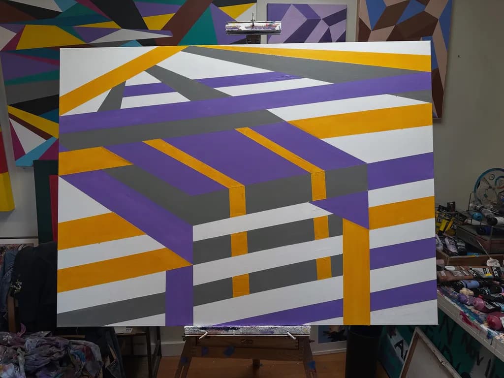 Geometric Stripes Composition