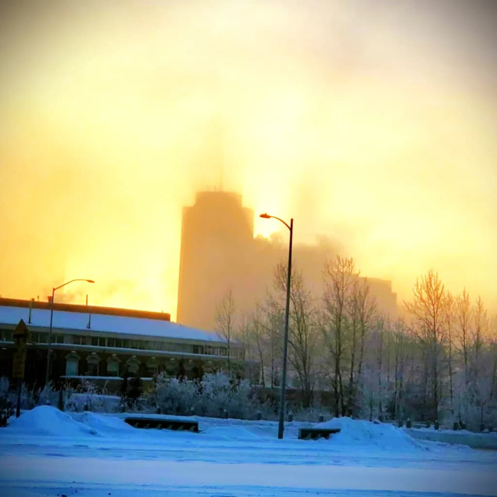 Foggy Anchorage Sunset