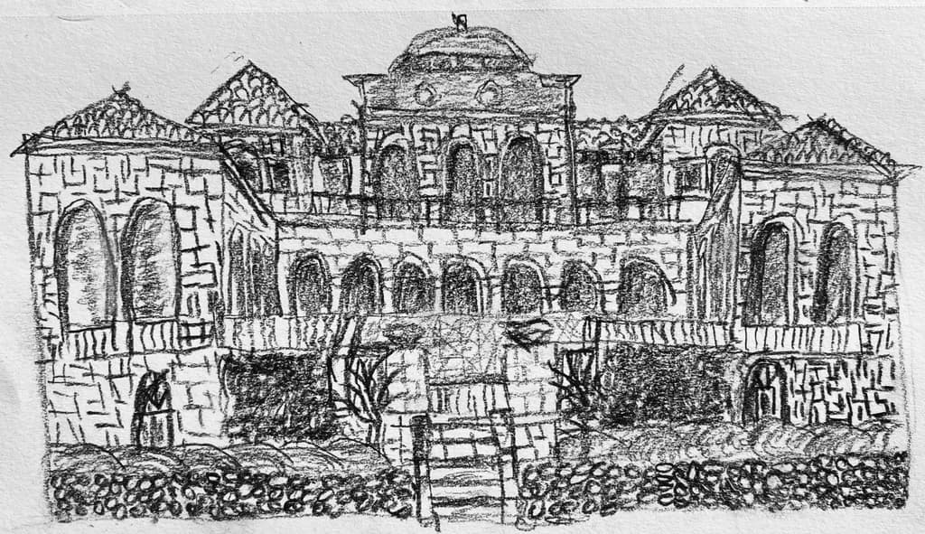 Monochrome Architecture Sketch