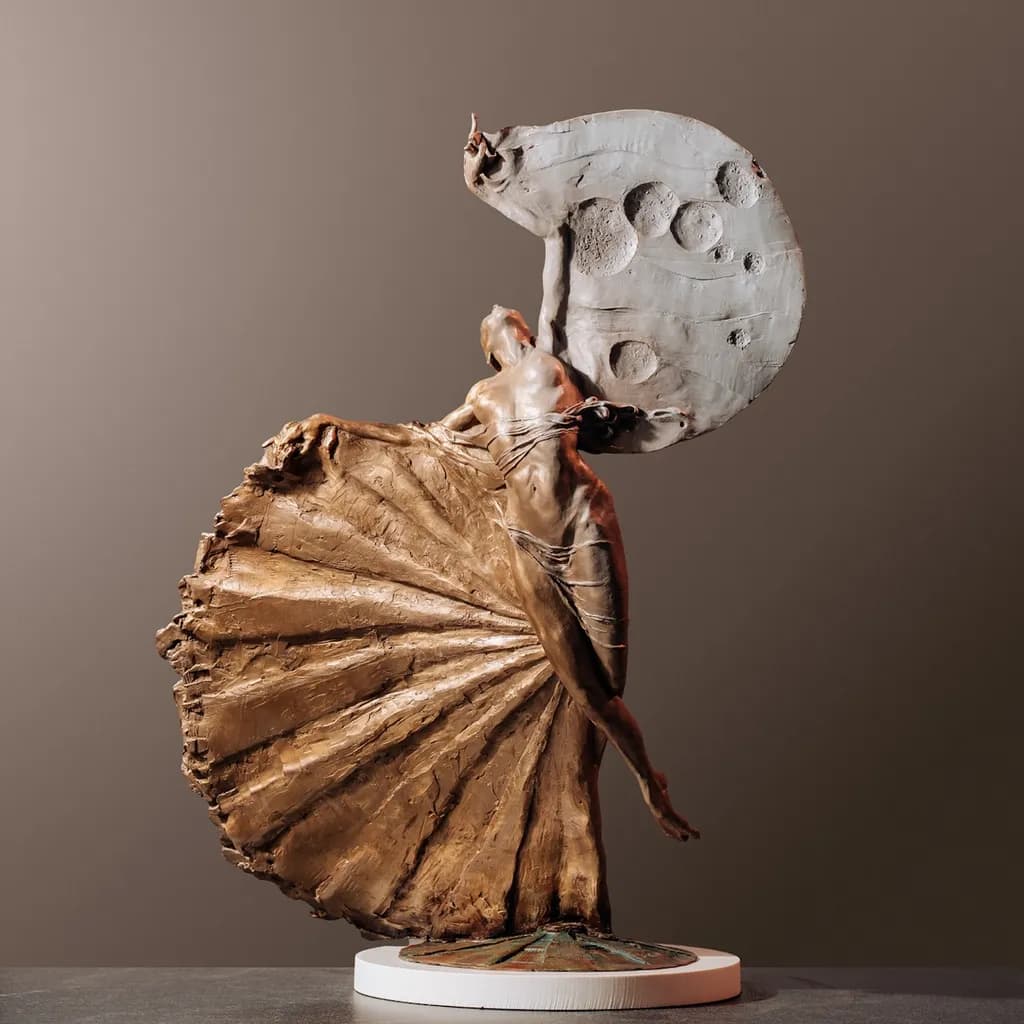 Celestial Dance: A Sculptural Ode to the Moon and Movement