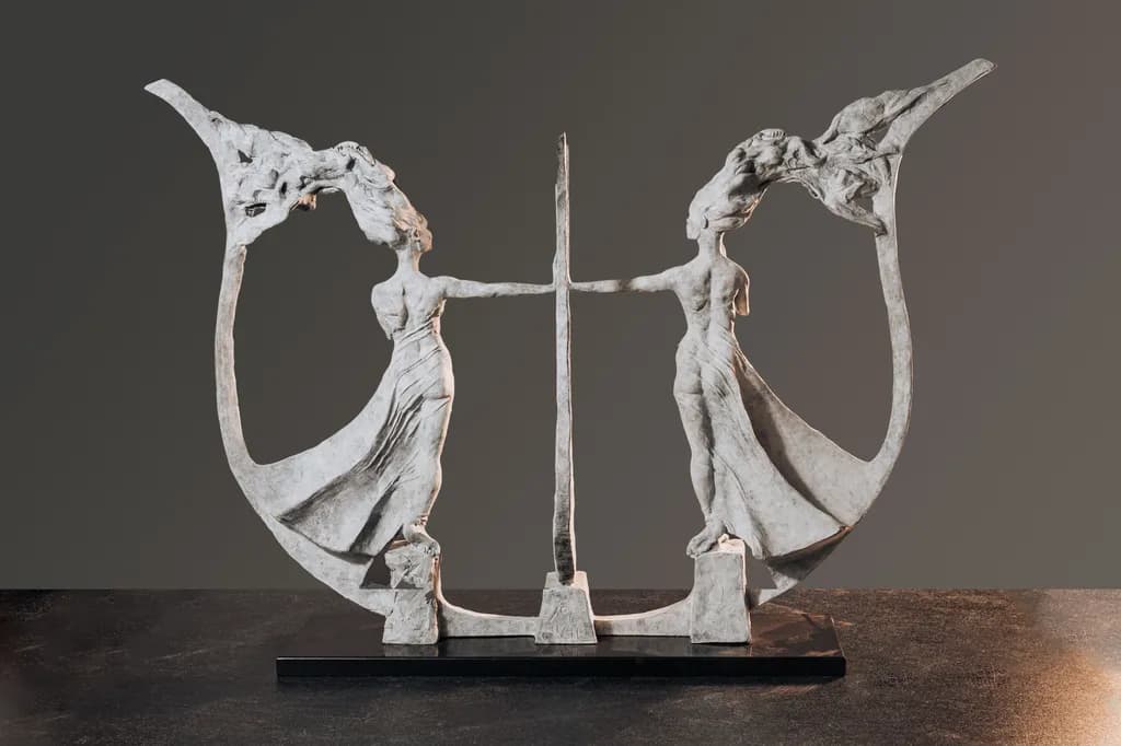 Ethereal Harmony: A Dance of Duality in Sculptural Form