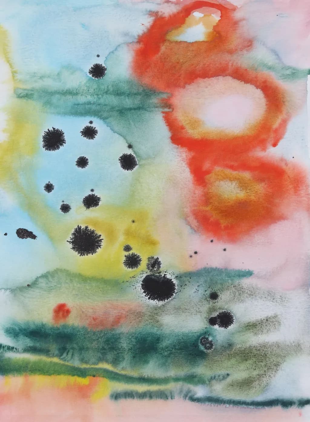 Vibrant Fluidity: An Abstract Dance of Color and Form