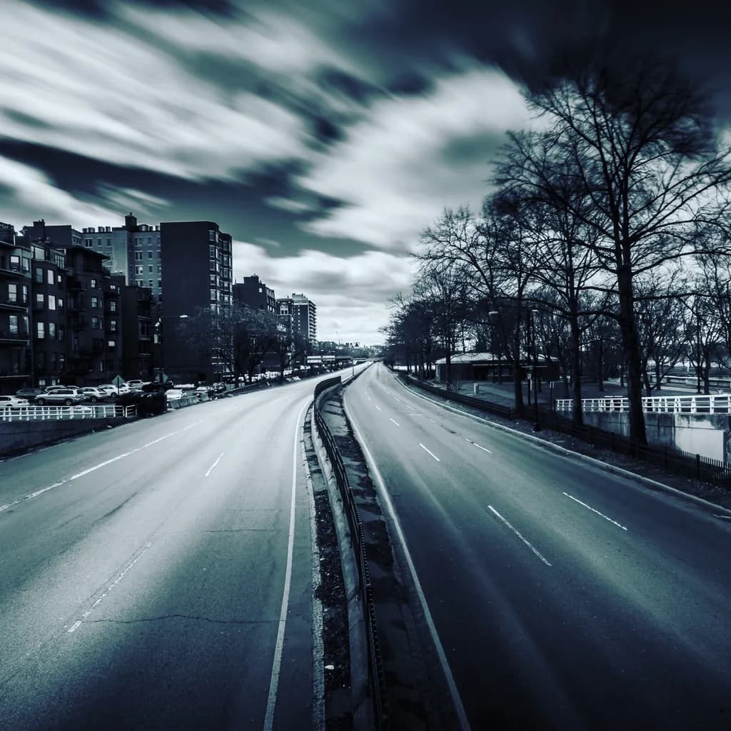 Urban Serenity: A Monochrome Journey Through Time and Space