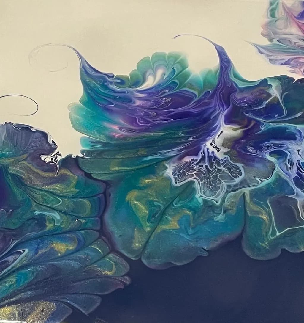Whispers of the Ocean: A Dance of Turquoise and Amethyst Swirls