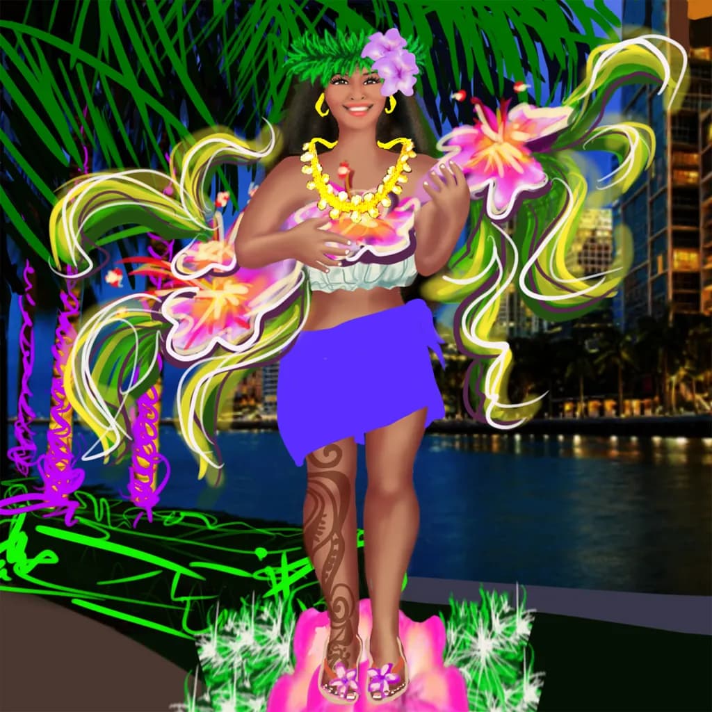 Neon Miami Wahine