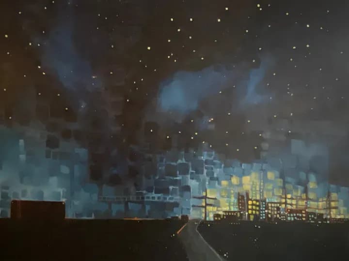 Whispers of the Night: A Starry Cityscape Dreamscape