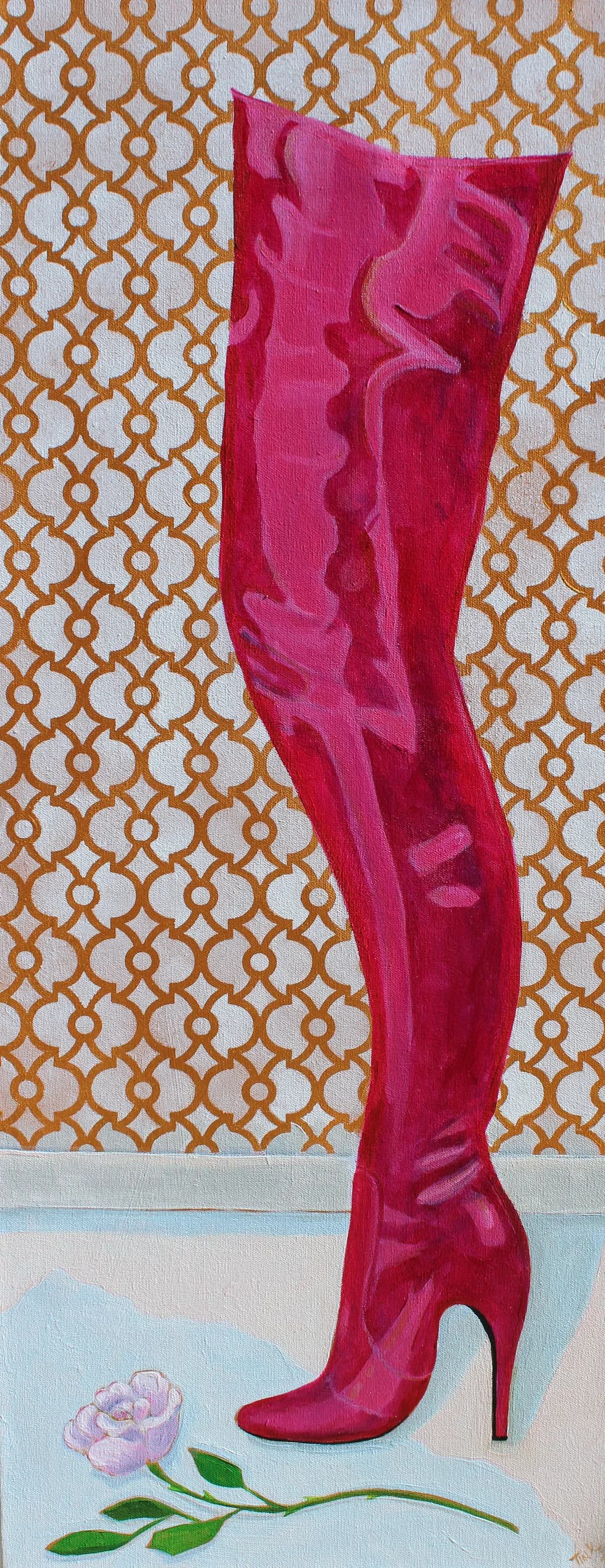 Vibrant Elegance: A Floral Dance with Bold Boots