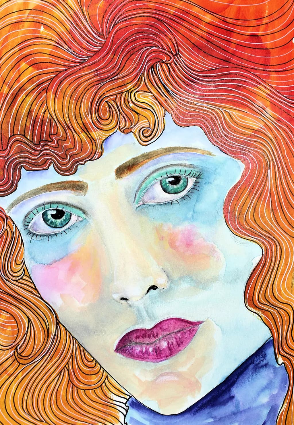 Whispers of Color: A Portrait of Emotion and Elegance