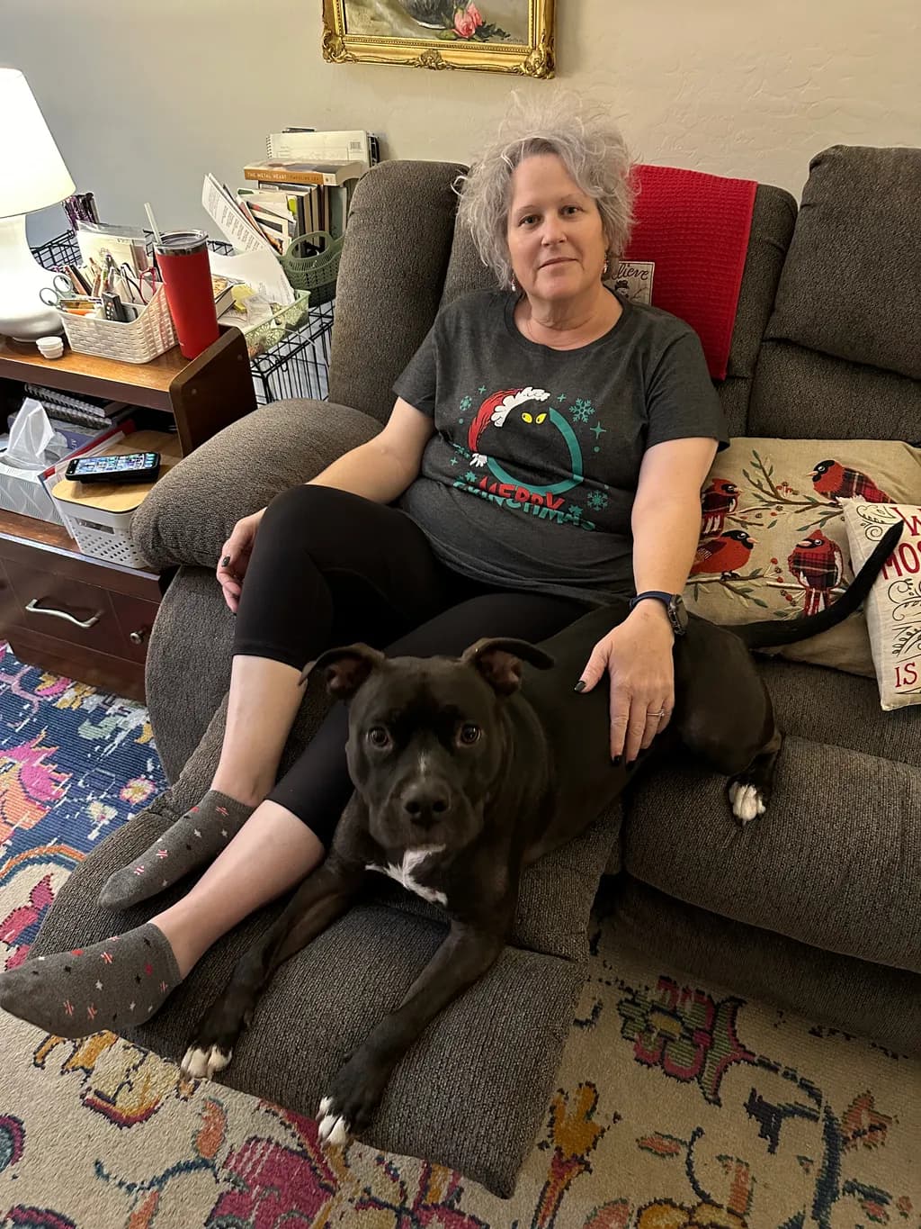 Cozy Companionship: A Heartwarming Moment with a Beloved Dog