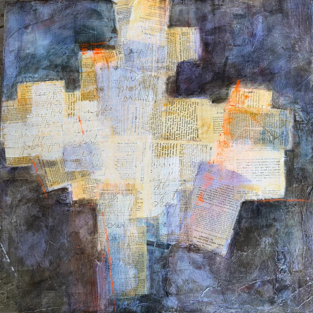 Whispers of the Past: An Abstract Collage of Textured Layers