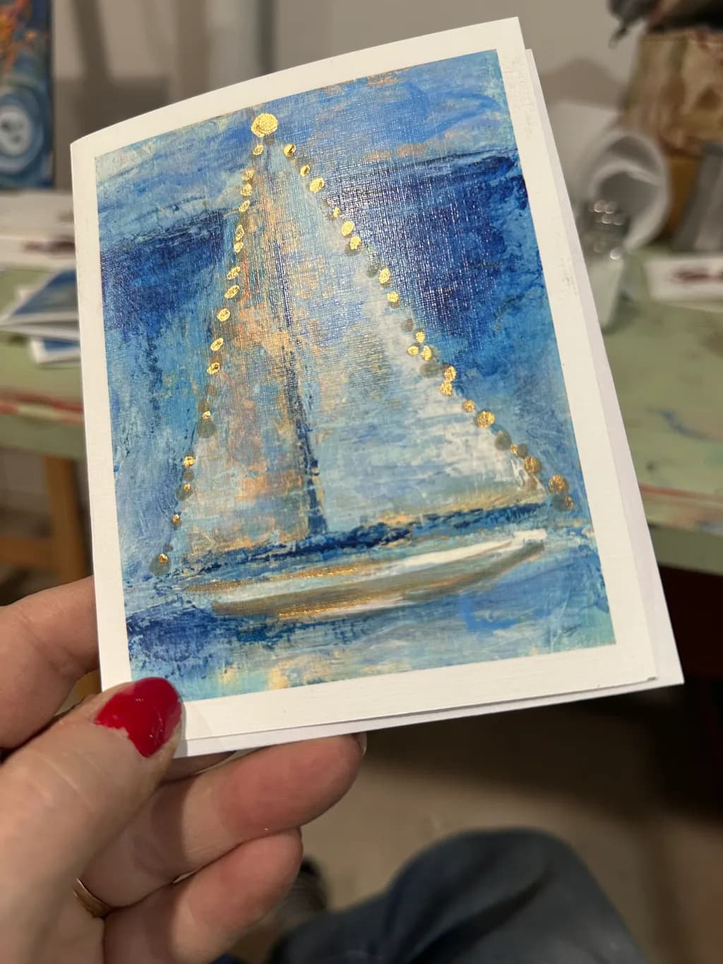 Golden Sailboat